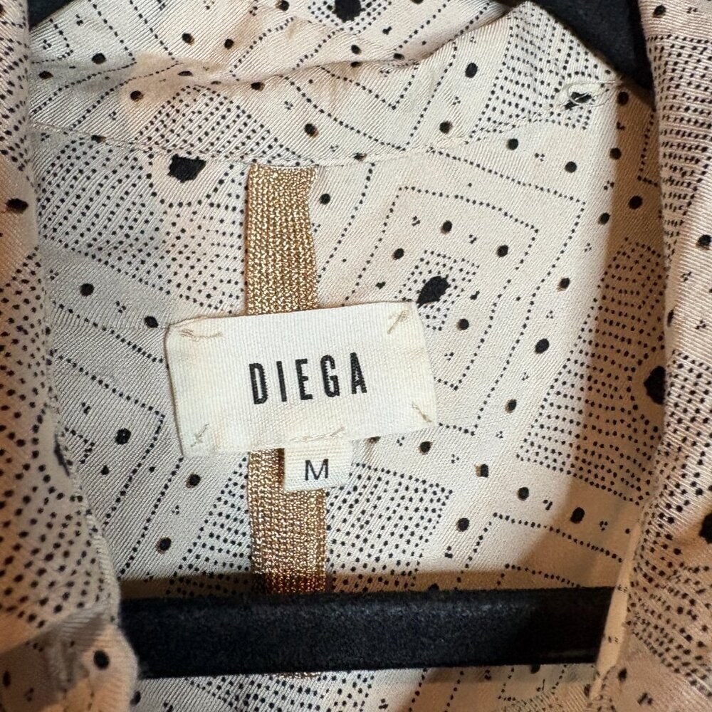 Diega Silk Blend Patterned Button Down Shirt - image 3